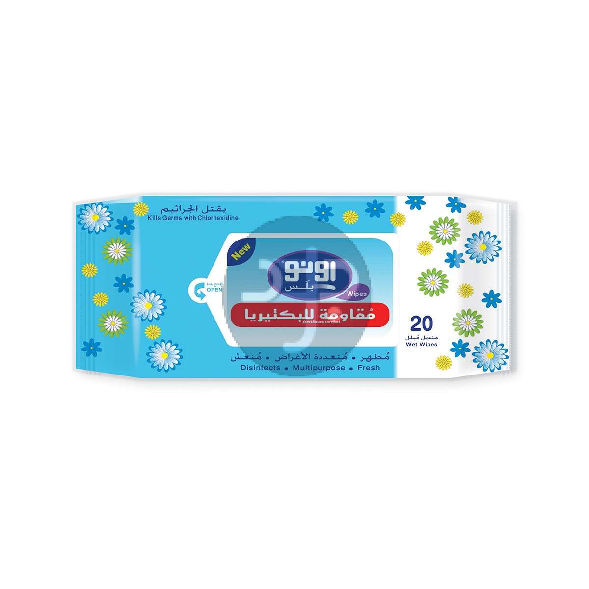 Product-UNO Plus Anti-Bacterial All Purpose Wet Wipes, Pack of 20 Wipes